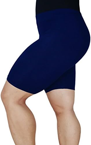 Women's Modal Plus Size Mid Thigh Shorts Dark Blue 2XL