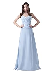A-line Spaghetti Strap Sweetheart Chiffon Dropped   Waistline Lace Floor Length Bridesmaid Dress 