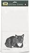 Black and White I've Been Waiting Cat Kittens Set 2 KITCHEN TOWELS Gift