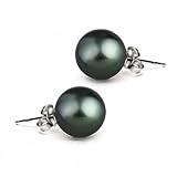 Bling Jewelry Tahitian Style Sea Shell Peacock Pearl Stud Earrings 8mm 10mm 12mm