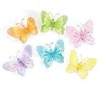 Set Of 6 Nylon Butterfly Magnets Accented With Gems And Glitter Great For Wedding,Baby Shower And Birthday Favors