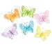 Set Of 6 Nylon Butterfly Magnets Accented With Gems And Glitter Great For Wedding,Baby Shower And Birthday Favors