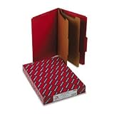 Classification Folders, 2 Dividers, Legal, 10/BX, Red, Sold as 1 box