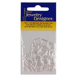 Square Jump Ring Bright Silver, 9mm (45)