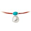 14K White Gold Paspaley South Sea Cultured Pearl and Turquoise Pendant - 11.00mm