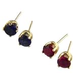 10K Yellow Gold 1.3ct. Ruby and Sapphire 5MM Stud Set