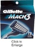 Gillette Mach3 Shaving Cartridges for Men 12 Pack