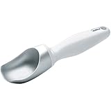 Zyliss Ice Cream Scoop - Weighted Metal Scooper with Ergonomic Plastic Handle, White