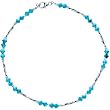 Handcrafted Blue Glass Bugle Ankle Bracelet MADE WITH SWAROVSKI ELEMENTS