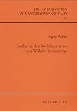 Produkt-Bild: Studien zu den Streichquartetten von Wilhelm Stenhammar