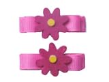 Suede Daisy on snap clip, Blue