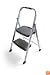 Rubbermaid RM-2W Folding 2-Step Steel Frame Stool with Hand Grip and Plastic Steps, 200-Pound Capacity, Silver Finish