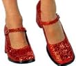 Dorothy Red Glitter Shoes W/3" Heel