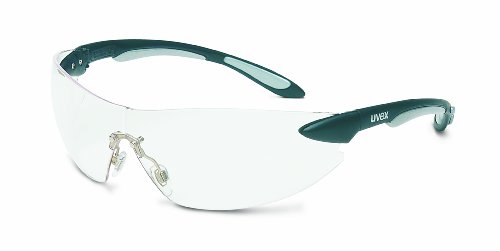Uvex S4400X Ignite Safety Eyewear, Black and Silver Frame, Clear Uvextra Anti-Fog Lens