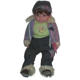boy in strip color coat 21 inch baby by ANI BADOLLS