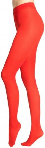 Lela Love 100 Denier Color Moisturizing Pantyhose Net Pattern Opaque Tights - Orange