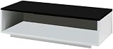 VCM 16121 TV Lowboard ""Genua"" ohne T&uuml;ren, wei&szlig; / schwarz