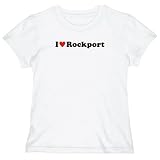 T-Shirt Woman White " I Love Rockport " Maine Usa City