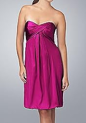 New Sexy Strapless Mini Silk Purple Cocktail Dress