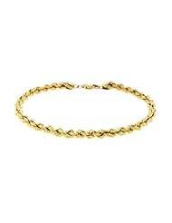 10K Yellow Gold Rope Twist Diamond Cut Chain Bracelet 9" 4.8 Grams 2.25MM