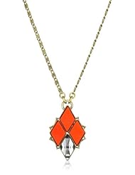 Anton Heunis Inca Goddess Small Tangerine Mosaic Diamond Pendant Necklace