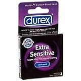 Durex Extra Sensitive Lubricated Latex Condoms - 3 Ea/Pack X 6 Pack