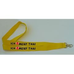 Gelbes Umh�ngeband mit Ich liebe Muay Thai