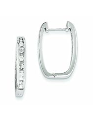 0.5 Carat 14K White Gold Diamond Square Hoop Earrings
