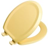 Mayfair 25EC 411 Designer Series Traditional Wood Toilet Seat with Easy-Clean Hinges, Round, Maize