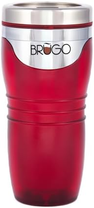 BRUGO 2nd Generation Leakproof Travel Mug with Built-in Temperature Control Chamber, Ruby Red