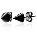 Urban Male Black Stainless Steel Mens Spike Stud Earrings