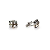 Eve's Addiction Square Mens Sterling Silver and Vermeil Cufflinks