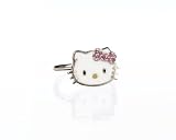 Hello Kitty Sterling Silver Just Kitty Pink Tourmaline & Diamond Accent Ring, Size 7