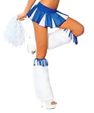Sexy Adult Womens Halloween Accessory White Fuzzy Cheerleader Costume Leg Warmers Accessories