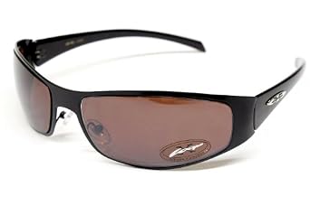 Click here to buy Xloop Sports Wrap Sunglasses Running Golf Cycling Baseball Mens Metal Black Brown Xl2303 by Xloop.