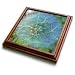 Mystic Wish- Blue and Green Dandelion- Flowers - 8x8 Trivet With 6x6 Ceramic Tile