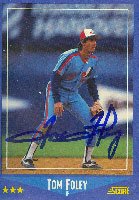 Tom Foley, Montreal Expos, 1988 Score Autographed Card
