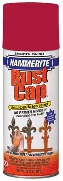 Hammerite Rust Cap Rust Preventative Spray Paint Bright Red Smooth Finish 12 Oz