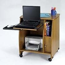 SAF1955MO - Picco Mobile Laptop Computer Workstation, Medium Oak (SAF1955MO)
