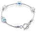 Sterling Silver Clear Swarovski Crystal 7.5 Bracelet With Toggle Clasp