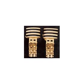 Gold Black Stripe Cuff Links