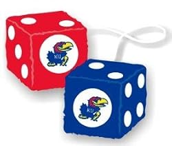 Kansas Jayhawks Fuzzy Dice - College Athletics Sports Merchandise