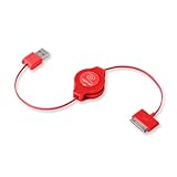 ReTrak Retractable iPod/iPhone/iPad USB Cable Red (ETIPODUSBRED)