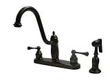 Elements of Design EB1115BLBS Heritage 8 Twin Brass Lever Handle Kitchen Faucet, Oil Rubbed Bronze
