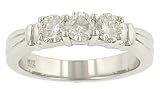3 Stone Round prong Set Wedding Band .75cttw