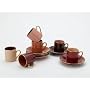 Yedi Houseware Classic Coffee and Tea Aubergine Espresso Cups and Saucers, Set of 6