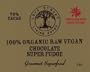 Chocolate, Organic Vegan SuperFudge, Agave Nectar Sweetened, CASE ORDER - 24 bars