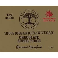 Chocolate, Organic Vegan SuperFudge, Agave Nectar Sweetened, CASE ORDER - 24 bars