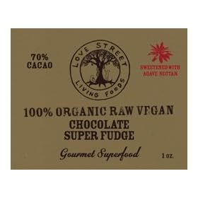 Chocolate, Organic Vegan SuperFudge, Agave Nectar Sweetened, CASE ORDER - 24 bars