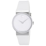 Movado Women's Sapphire Energy White Rubber Strap Watch #060670